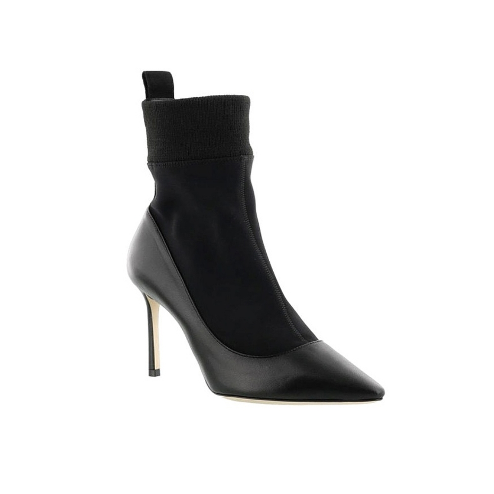 Jimmy Choo Brandon 85 Soft Leather Sock Ankle Spell Out Bootie - Picture 7 of 15